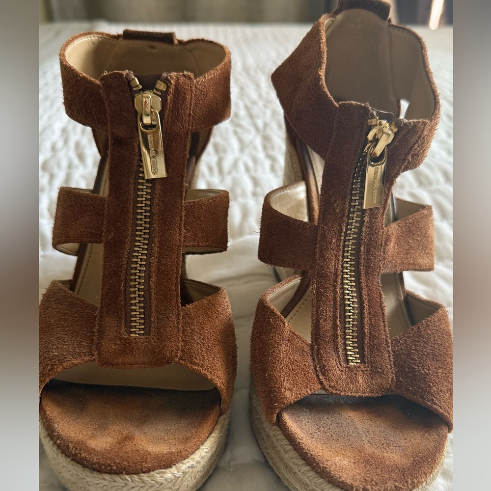 Michael Kors Brown Suede Wedge Wedges 6.5